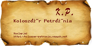 Koloszár Petrónia névjegykártya